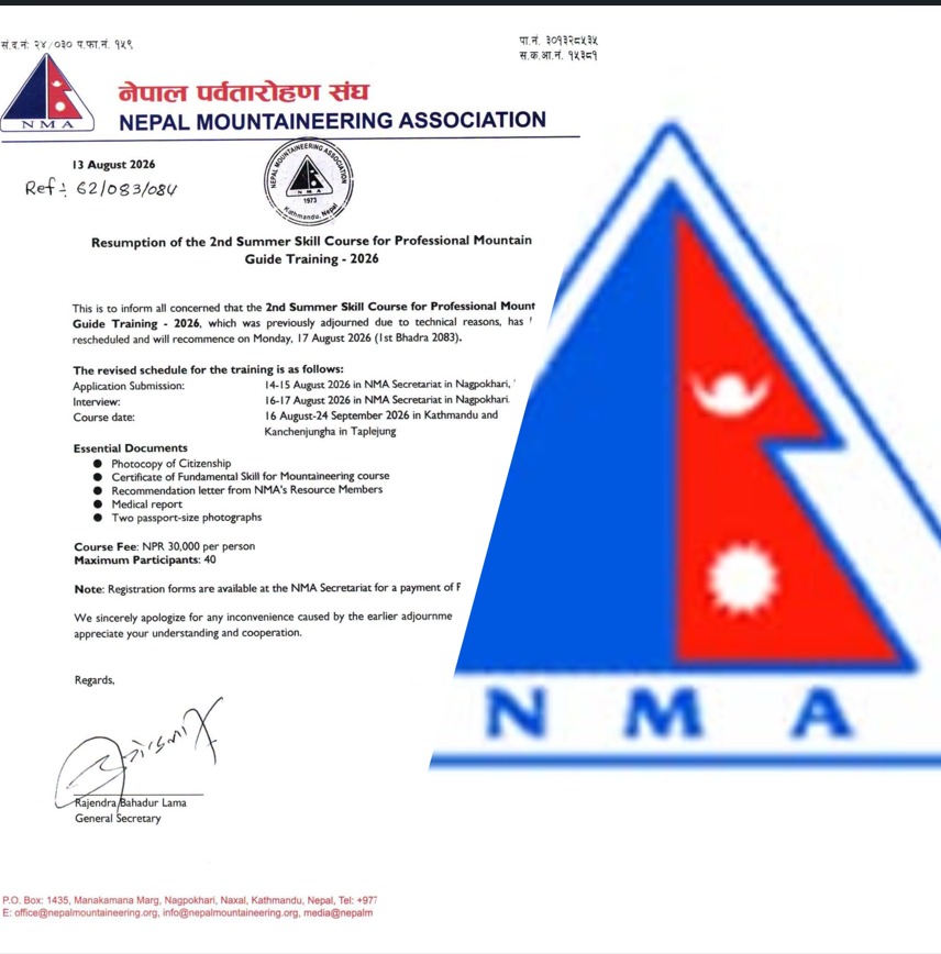 NMA resumes Professional Mountain Guide training after earlier suspension