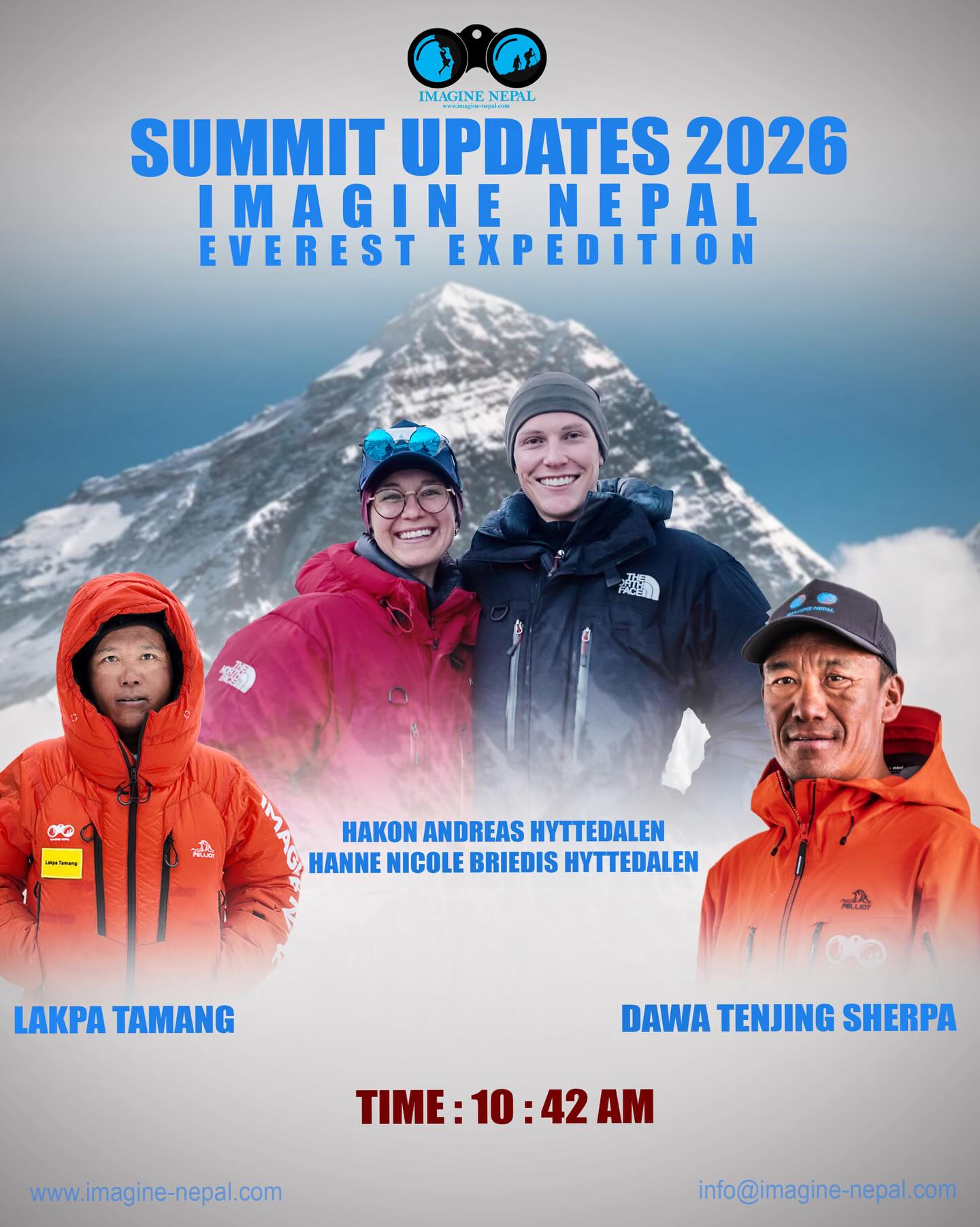 Norwegian couple, cancer survivor Canadian among 16 from Imagine Nepal scale Mt Everest