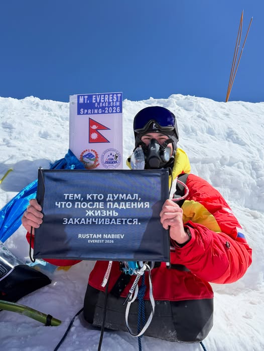 History on Everest: Double amputee Rustam Nabiev Summits using only his arms