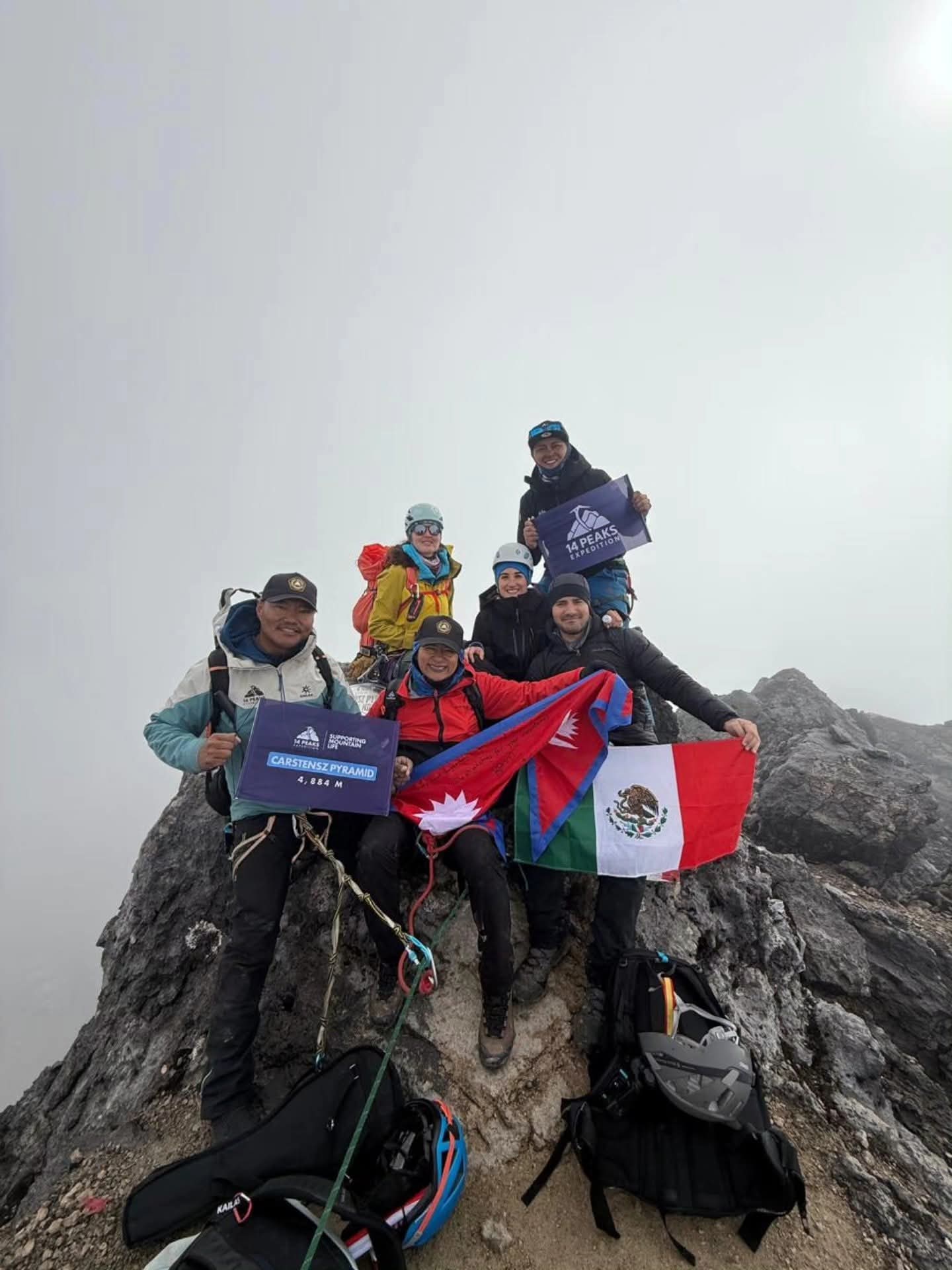 14 Peaks team, including singer Raju Lama, scales Carstensz Pyramid in Oceania